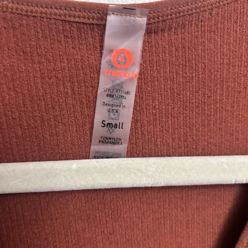Mono B Rust Ribbed Bodysuit - Picture 2 of 2